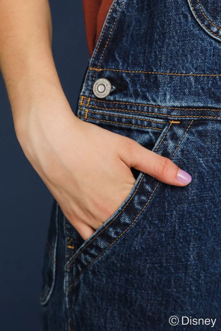 迪士尼联名格子裤正品,moussy迪士尼联名刺绣