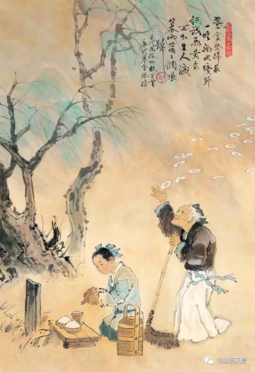 有关清明的写意国画,以清明节为题材的国画