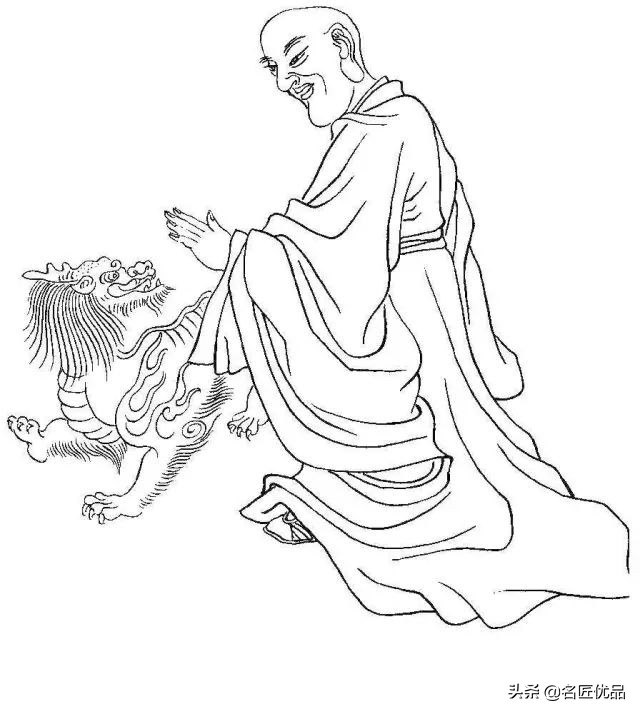 降龙罗汉白描图高清图片,十八罗汉白描图高清图片