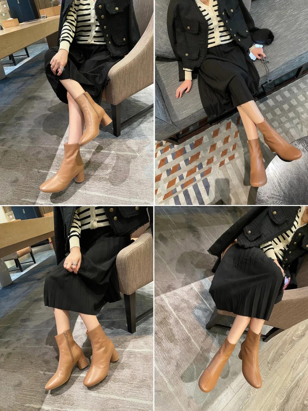 小短靴洋气又高级2023,简约大气的风格才是最高级的时髦