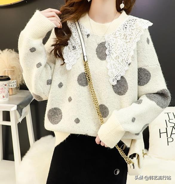 新款韩系秋冬针织毛衣,韩系软糯感浅蓝色针织毛衣