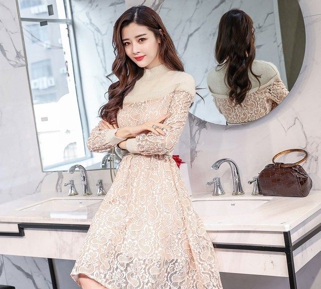 今年最流行的春款长袖连衣裙搭配,春秋长袖连衣裙小清新减龄