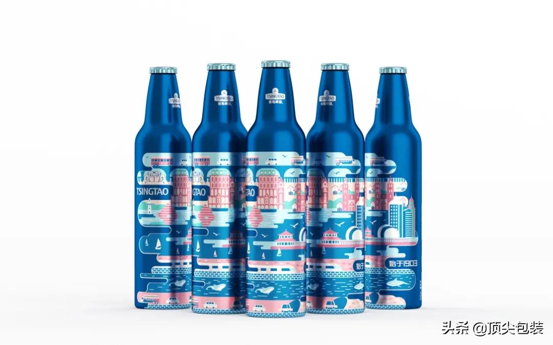 青岛啤酒醉美青岛礼盒,青岛啤酒的产品包装设计