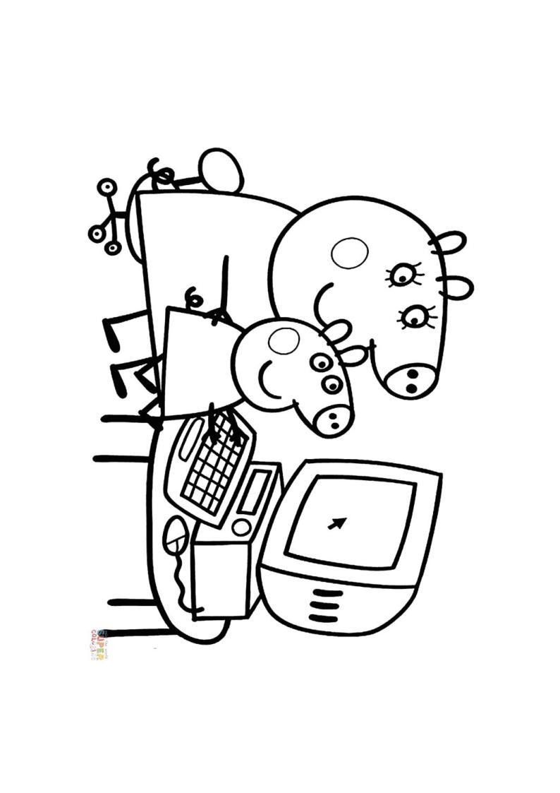 小猪佩奇填色画图片可打印,小猪佩奇填色小视频