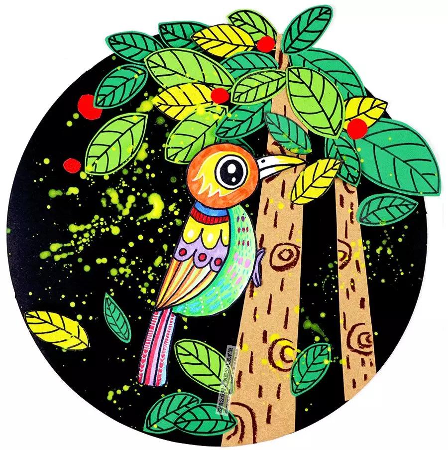 勤劳的医生儿童画,儿童画森林医生马克笔