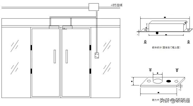 磁力锁门禁安装与布线图,门禁系统安装大样图