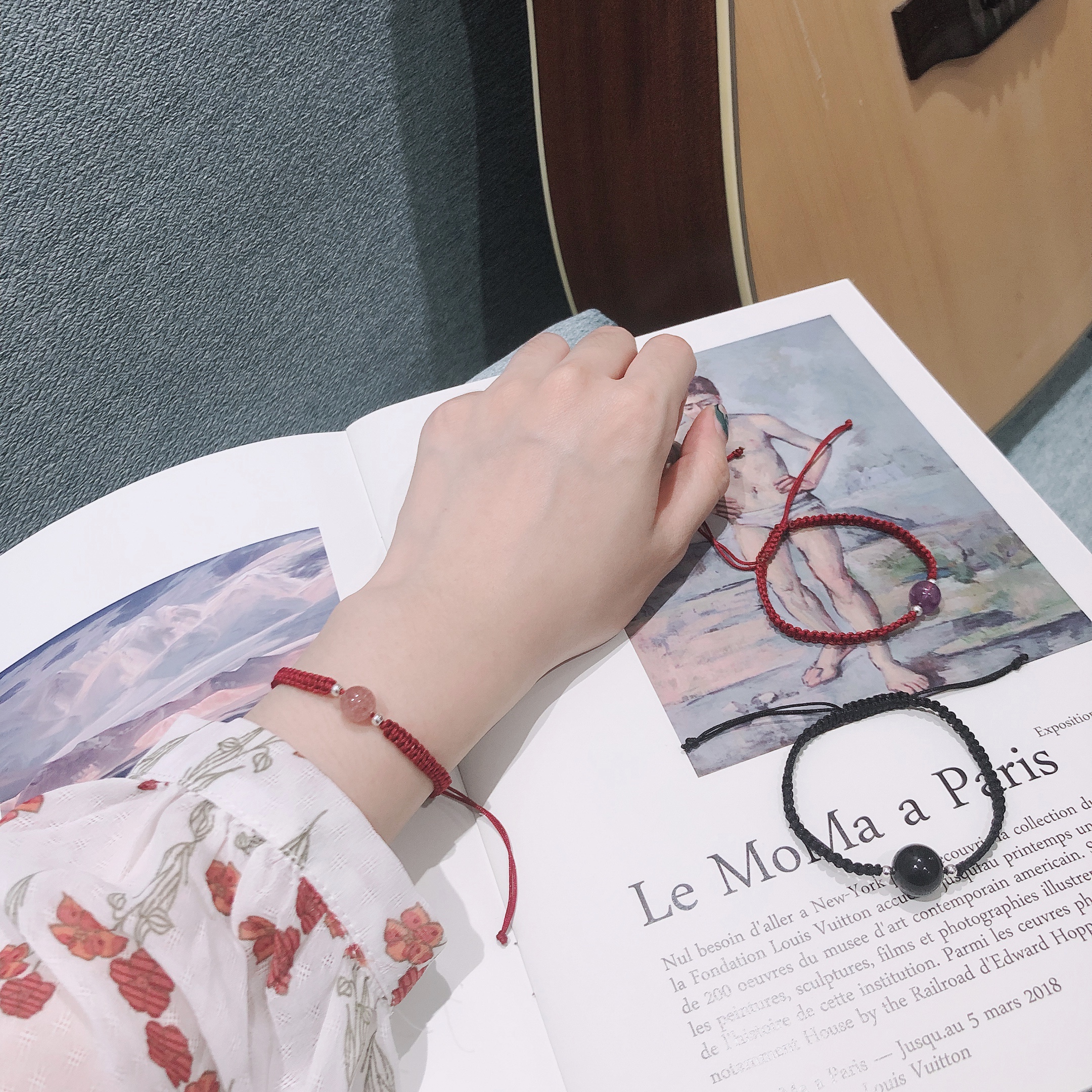 棉麻绳编织手链教程,情侣手链单绳