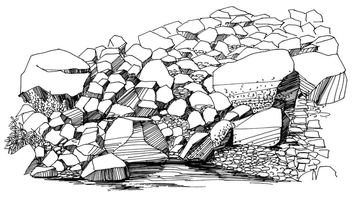 钢笔画石头画法,汤问钢笔画石头入门