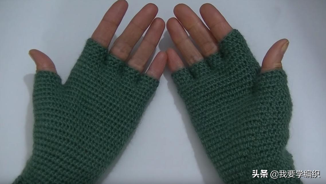 最新单指手套编织教程,半指手套的编织方法简单好看