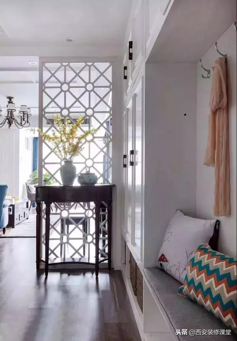 进门餐厅屏风隔断效果图轻奢,进门正对卫生间屏风隔断效果图