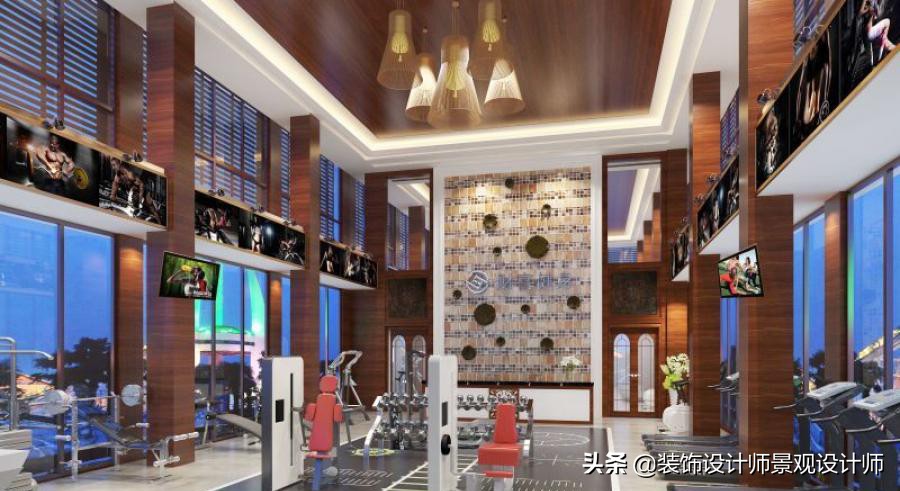 公司健身房设计效果图,书房健身房二合一设计效果图