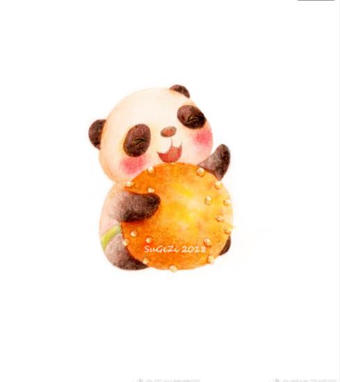 很萌的手绘熊猫,呆萌熊猫插画
