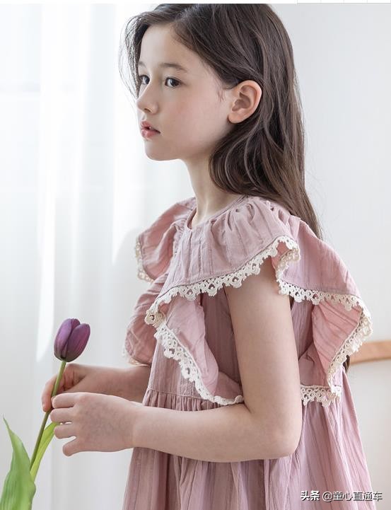 韩系童装春季连衣裙,韩版中大童裙子