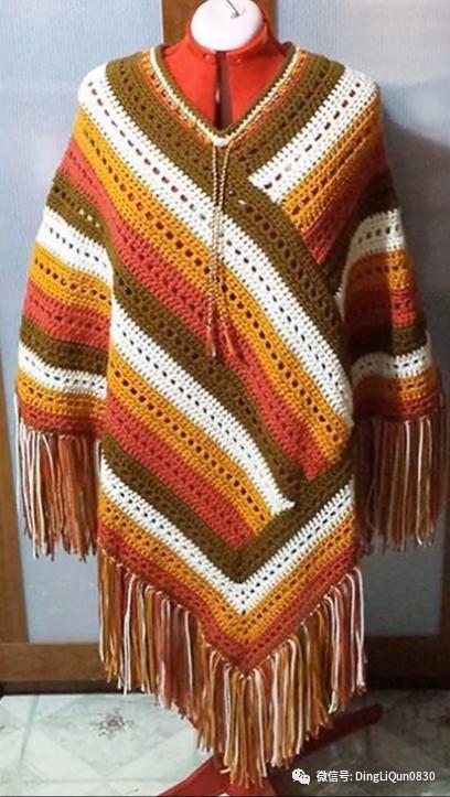 斗篷披肩钩花图样,针织披肩花样图片大全