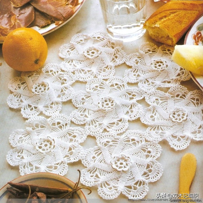 手工钩针毛线沙发巾桌布台布,精致唯美的细蕾丝钩针镂空花桌布