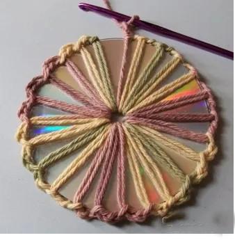 废旧光盘钩针收纳,可以钩什么物件好看又实用