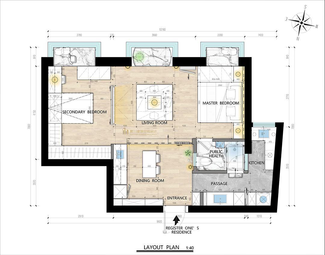 小户型简单大空间设计,75平方现代简约设计