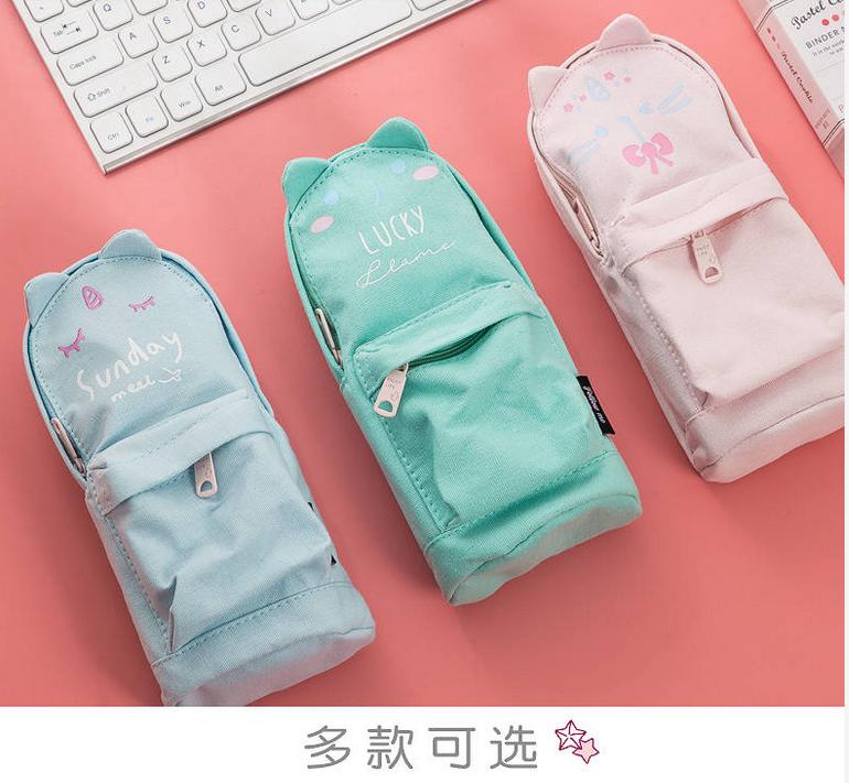 日系简约少女大容量笔袋,日系简约学生文具笔袋