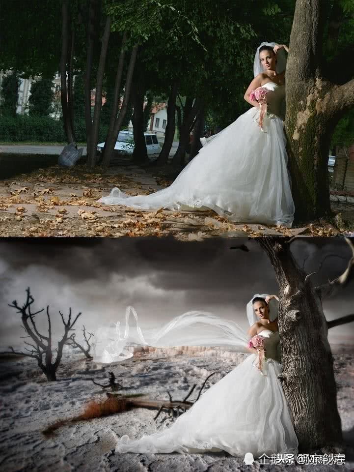 婚纱照胖子p图前后对比,婚纱照p的差别大吗