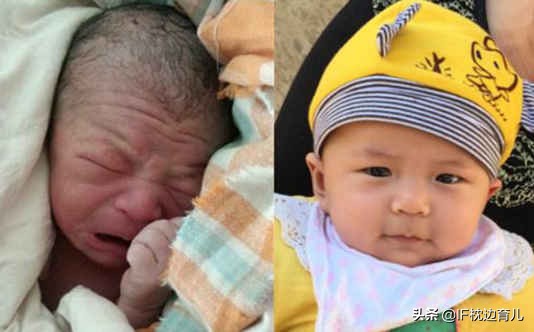 新生儿一个月后变化图,宝宝刚出生到满月的变化