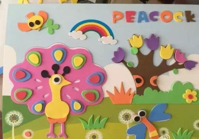 海绵纸手工制作花朵幼儿园,海绵纸创意手工幼儿园动物