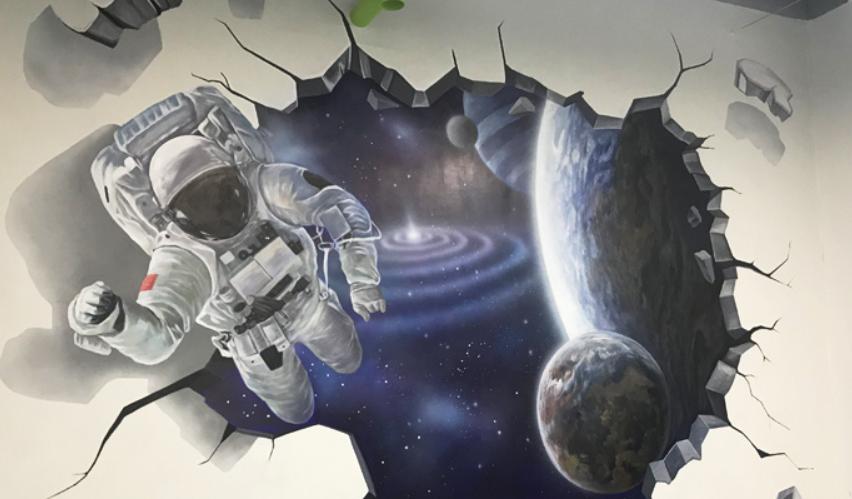 彩绘3d立体墙绘,热门墙绘彩绘