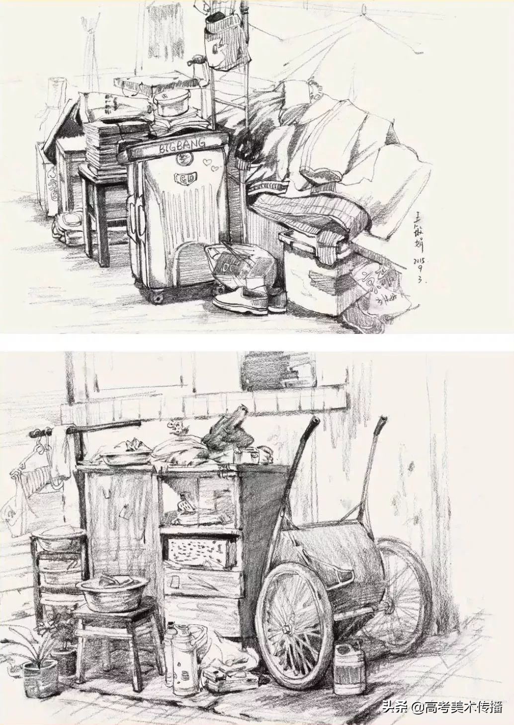 考前速写和大学速写,速写校考人像高分卷