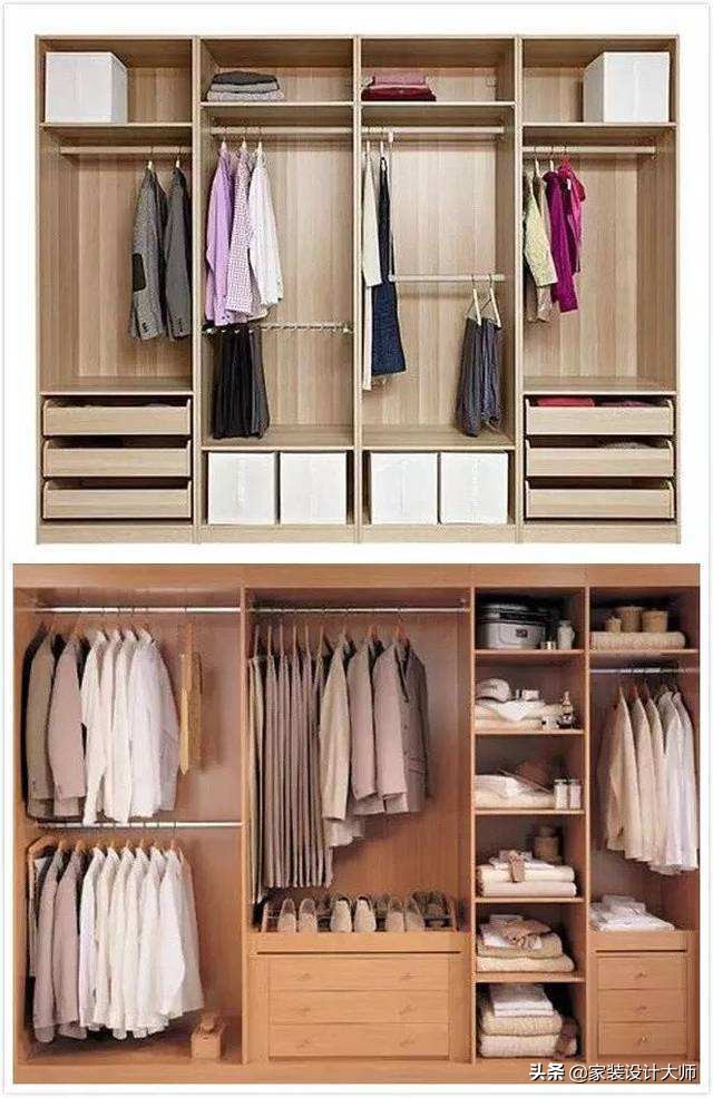 4平米衣帽间最佳布局图,衣帽间U形7开柜门柜体结构图