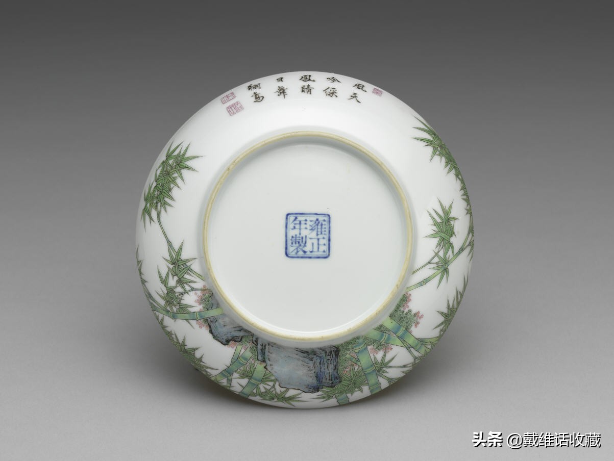 雍正珐琅彩真品款识用料,清雍正珐琅彩红料