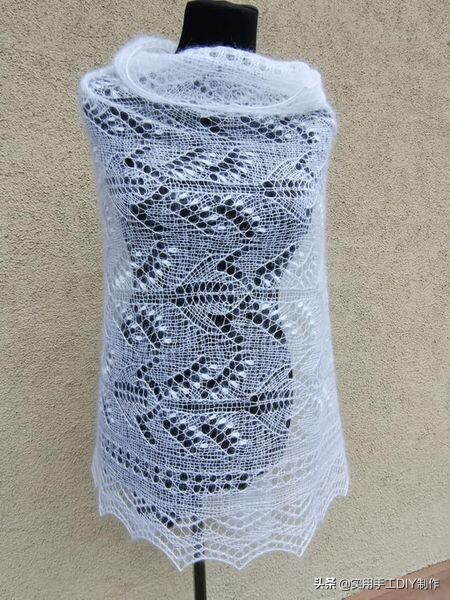 彩色蕾丝钩织披肩拼接花,晓夏手工钩编扇形花披肩