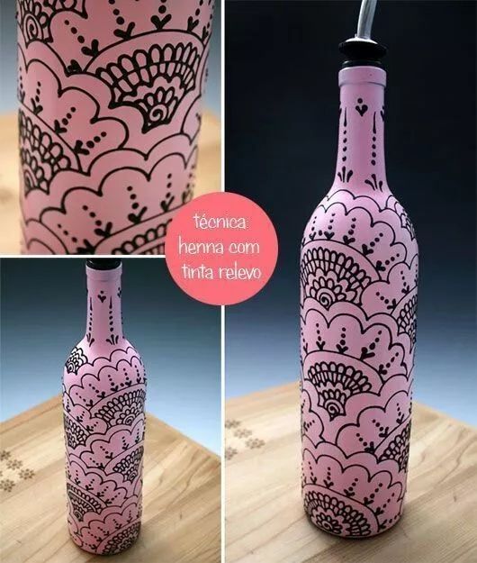 卡通彩绘瓶子作品图片,瓶子彩绘简单