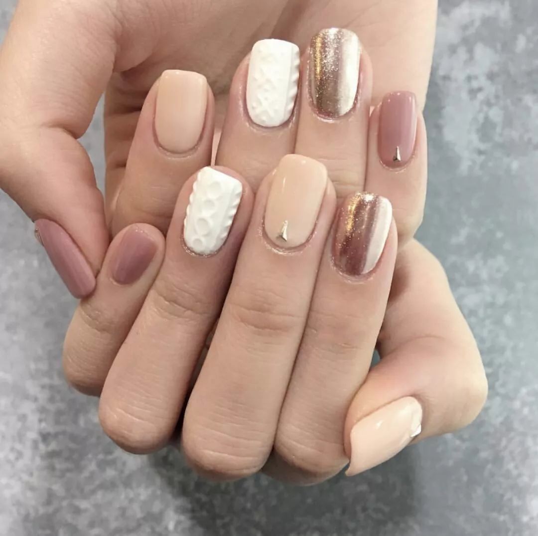 可爱又时髦的毛衣美甲教程，是时候给你的指尖换上“冬装”啦！