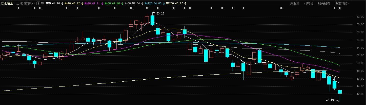 立讯精密股价历史暴跌行情,立讯精密暴跌
