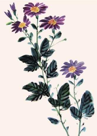 国画知识：不会画菊花？教你5种菊花画法，简单易学，快来临摹吧