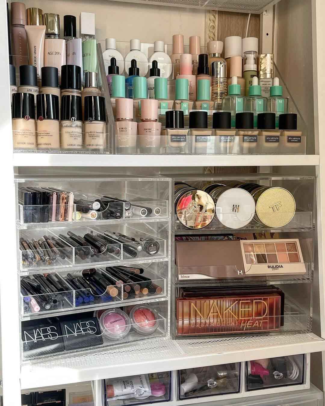 小姐姐沉浸式收纳化妆品,韩国小姐姐化妆品