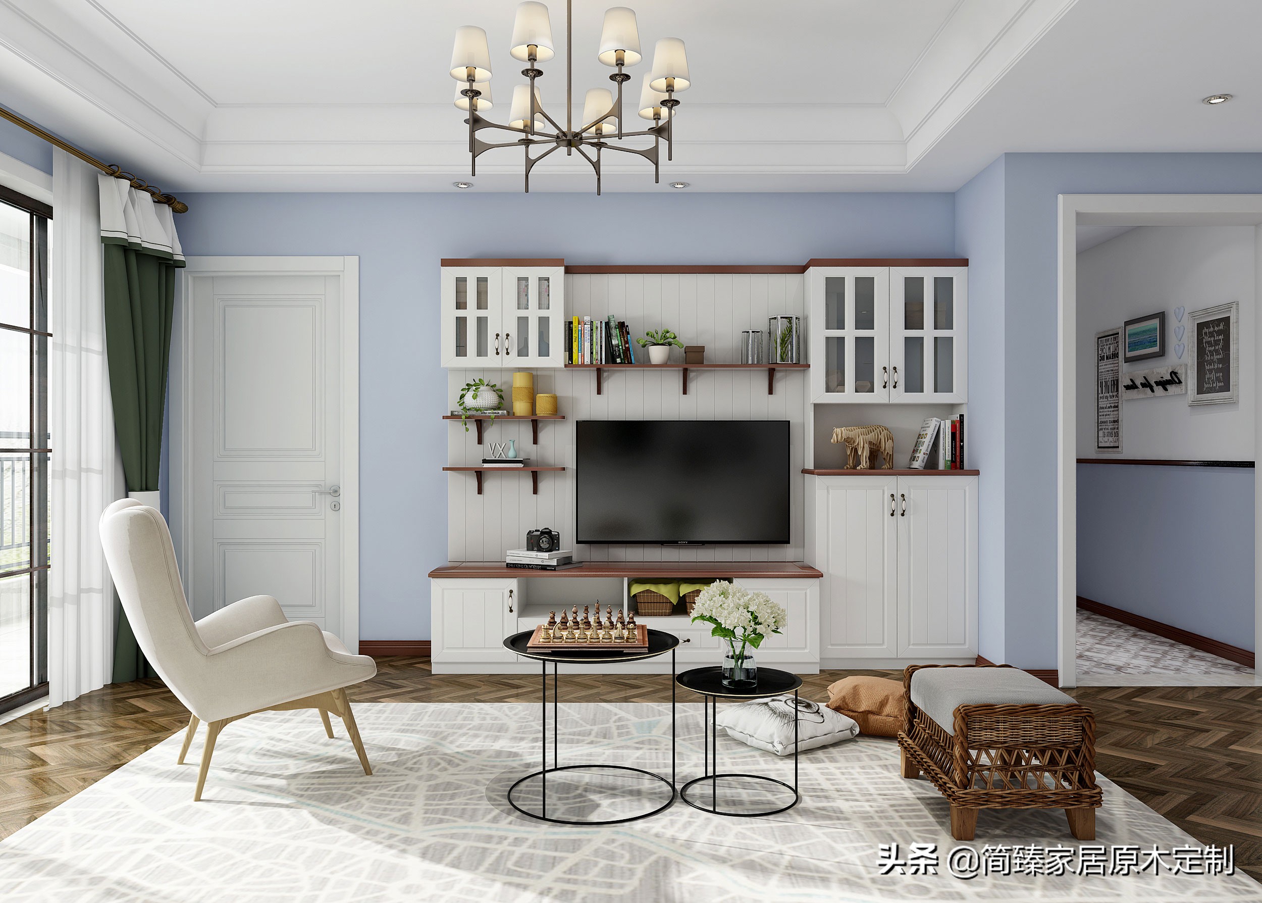 定制客厅电视柜最新款效果图,原木家具客厅电视柜