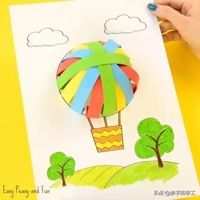 幼儿园气球手工贴画,创意手工气球印画