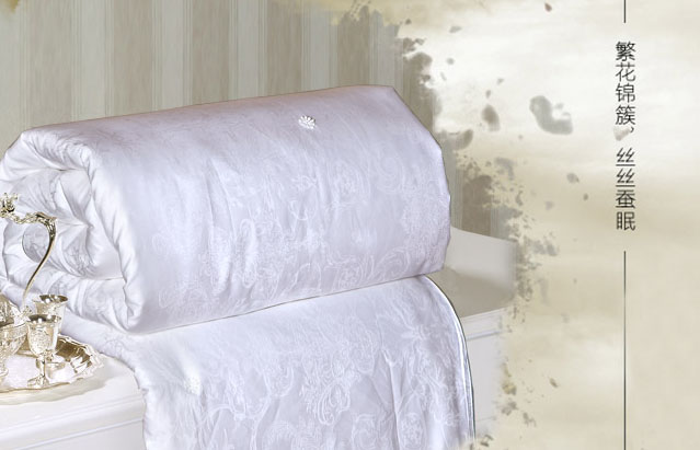 富安娜家纺100%蚕丝被夏凉被芯,被芯蚕丝被立体