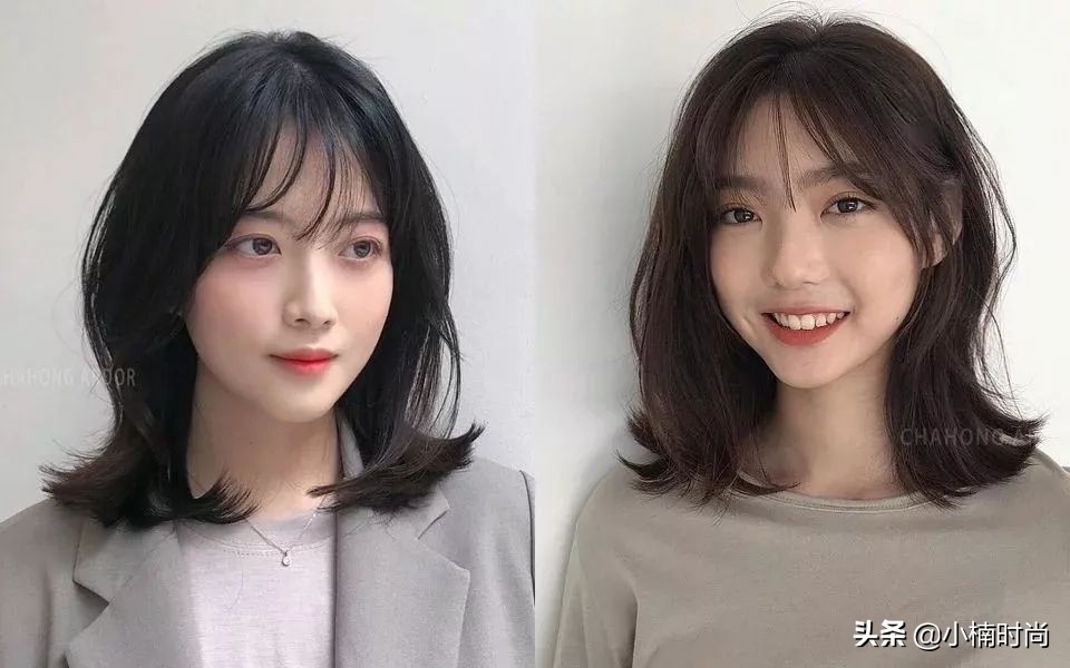 太阳穴凹陷窄额头长刘海造型,中短地雷刘海