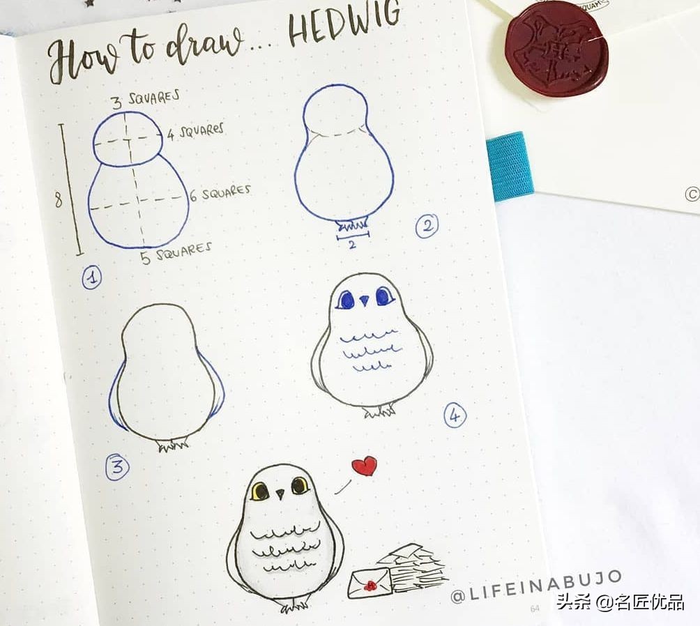 手帐简笔画可爱图案简单动物,手帐边框图案简笔画动物