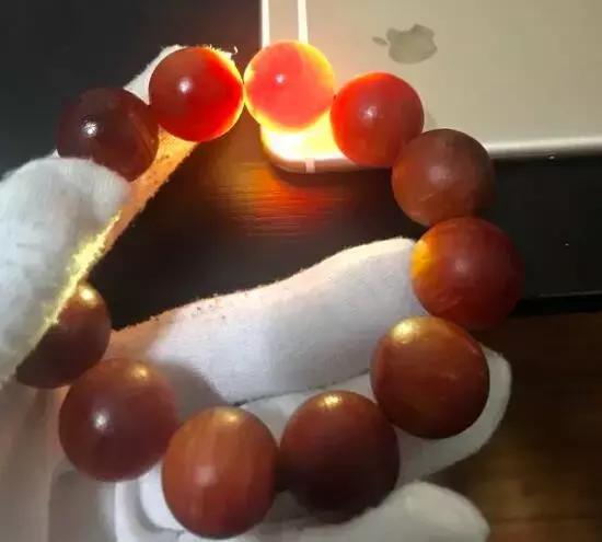 琥珀木满油东北沉香手串,东北琥珀木手串