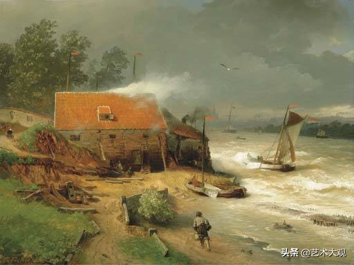 欧洲古典风景油画作品欣赏,德国古典画家风景油画作品