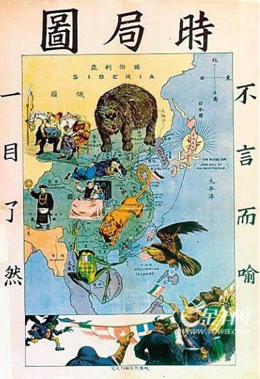 列强瓜分中国的狂潮时局图鉴赏,晚清列强瓜分中国时局图