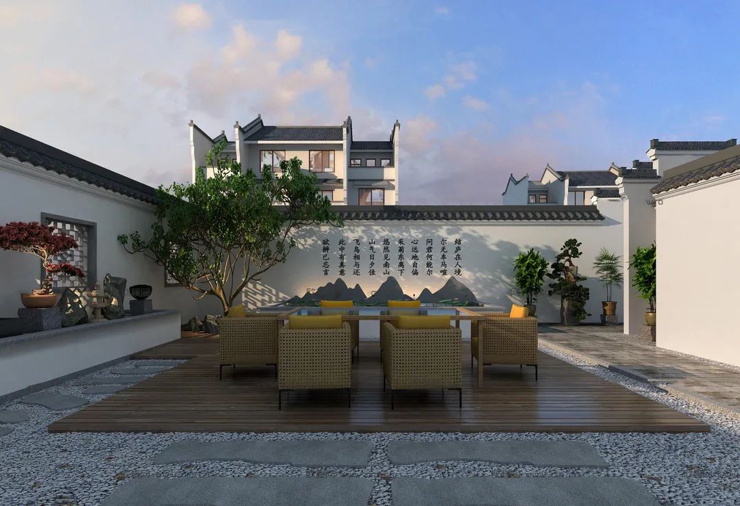 日式庭院景观设计3d图,日系庭院设计建模