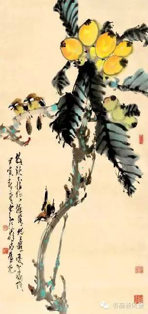 临岭南画派代表人物赵少昂笔意,赵少昂花鸟鱼虫作品