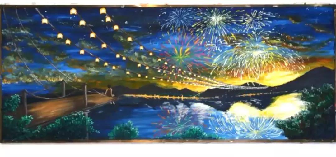 43岁保洁阿姨徒手画3d黑板报,保洁阿姨黑板画