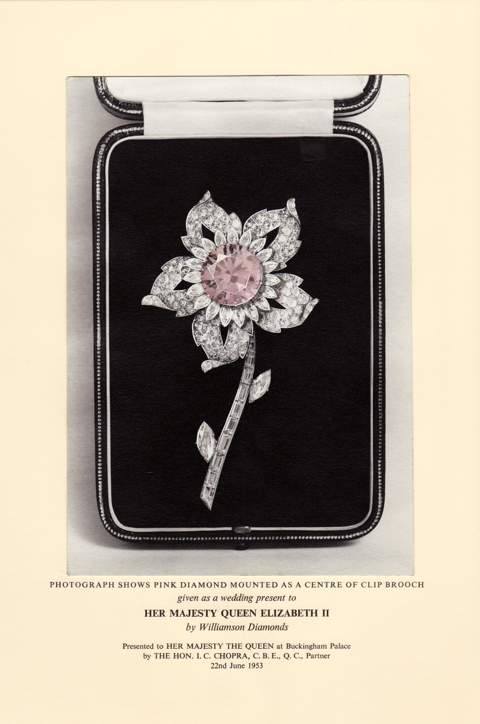 粉红美钻送公主,成全莉莉贝特少女心,女王的这枚花型胸针不简单