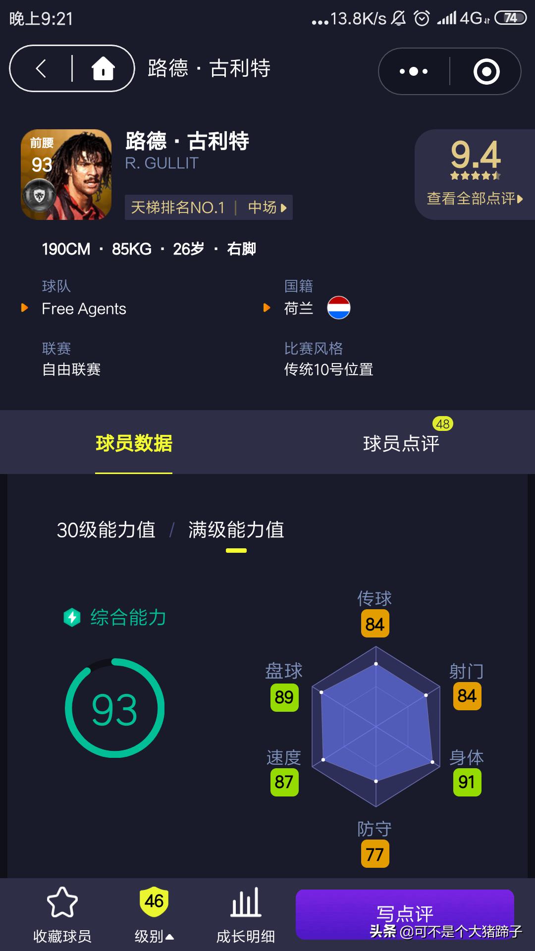 荷兰三剑客巴斯滕古利特,荷兰三剑客古利特零度角破门