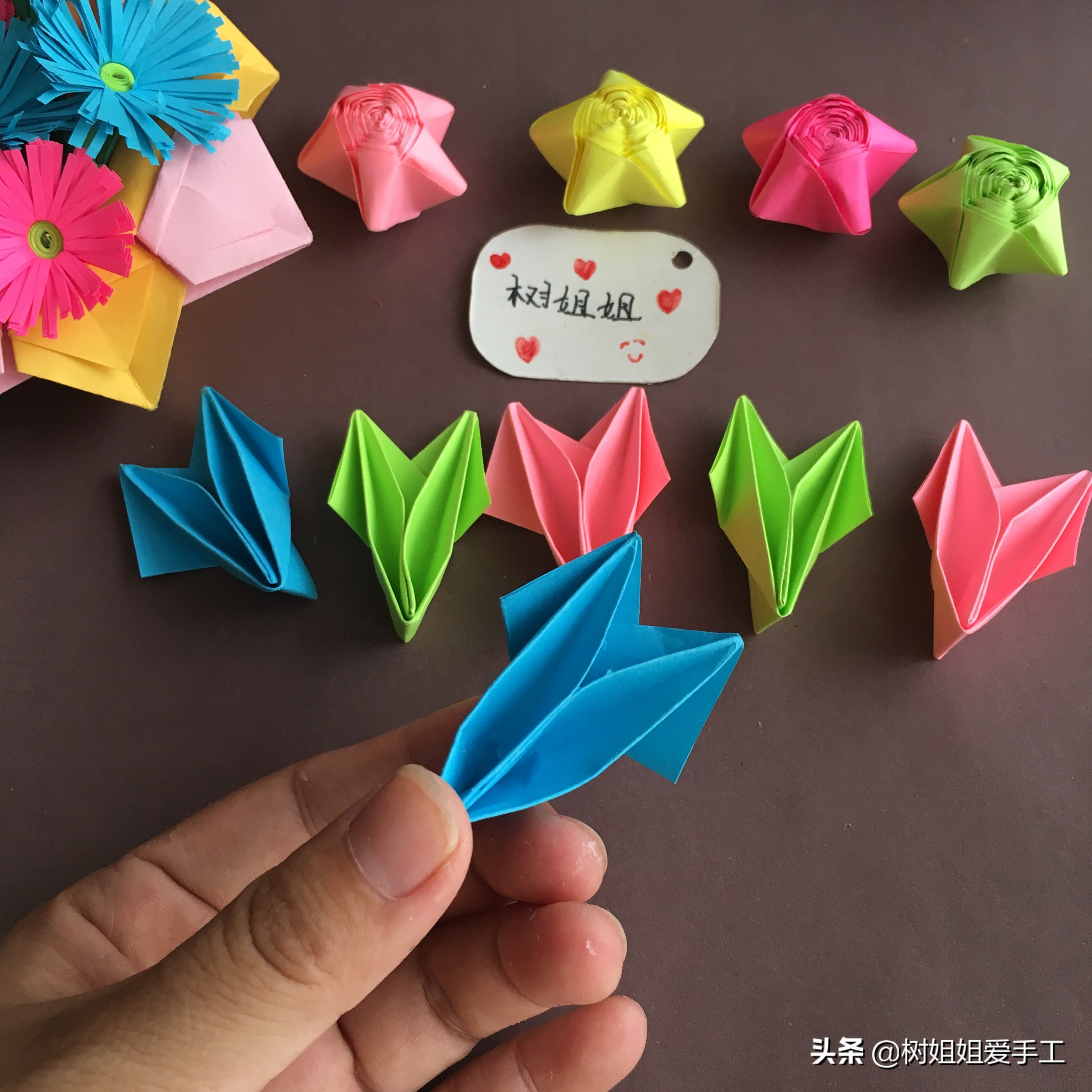 小折纸大智慧，1种折法折出的发簪、陀螺、纸伞