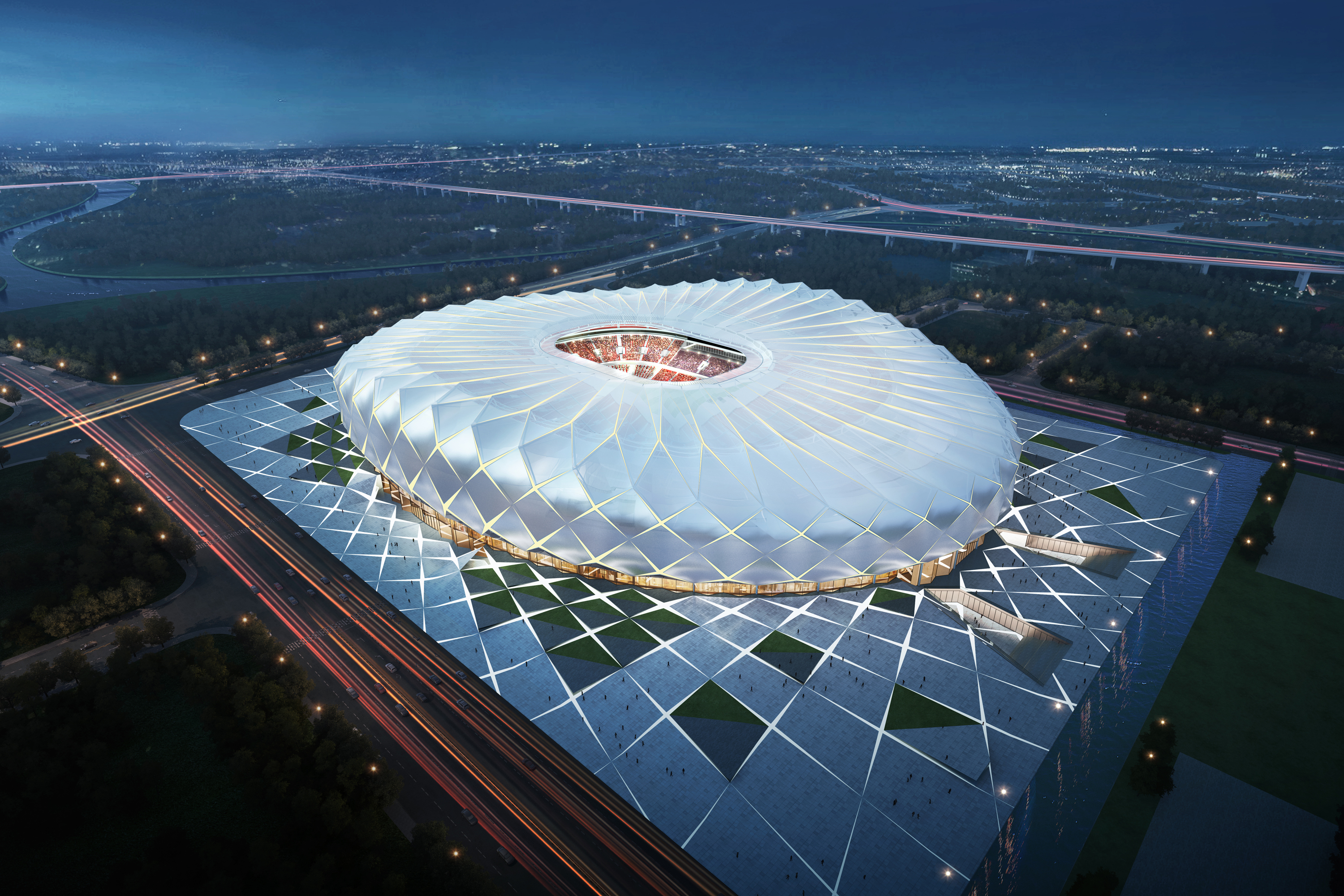 恒大再建两座8万人球场谁用,恒大10万人足球场设计